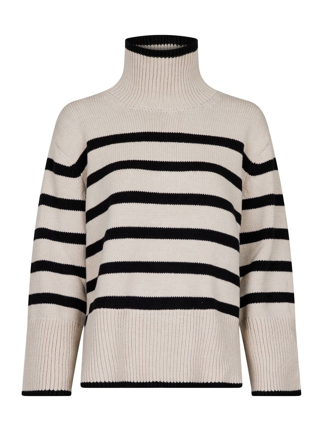 Fanning Stripe Knit Blouse - Sand