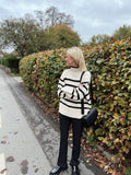 Fanning Stripe Knit Blouse - Sand
