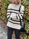 Fanning Stripe Knit Blouse - Sand