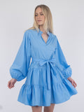 Debbie Poplin Dress - Sky Blue