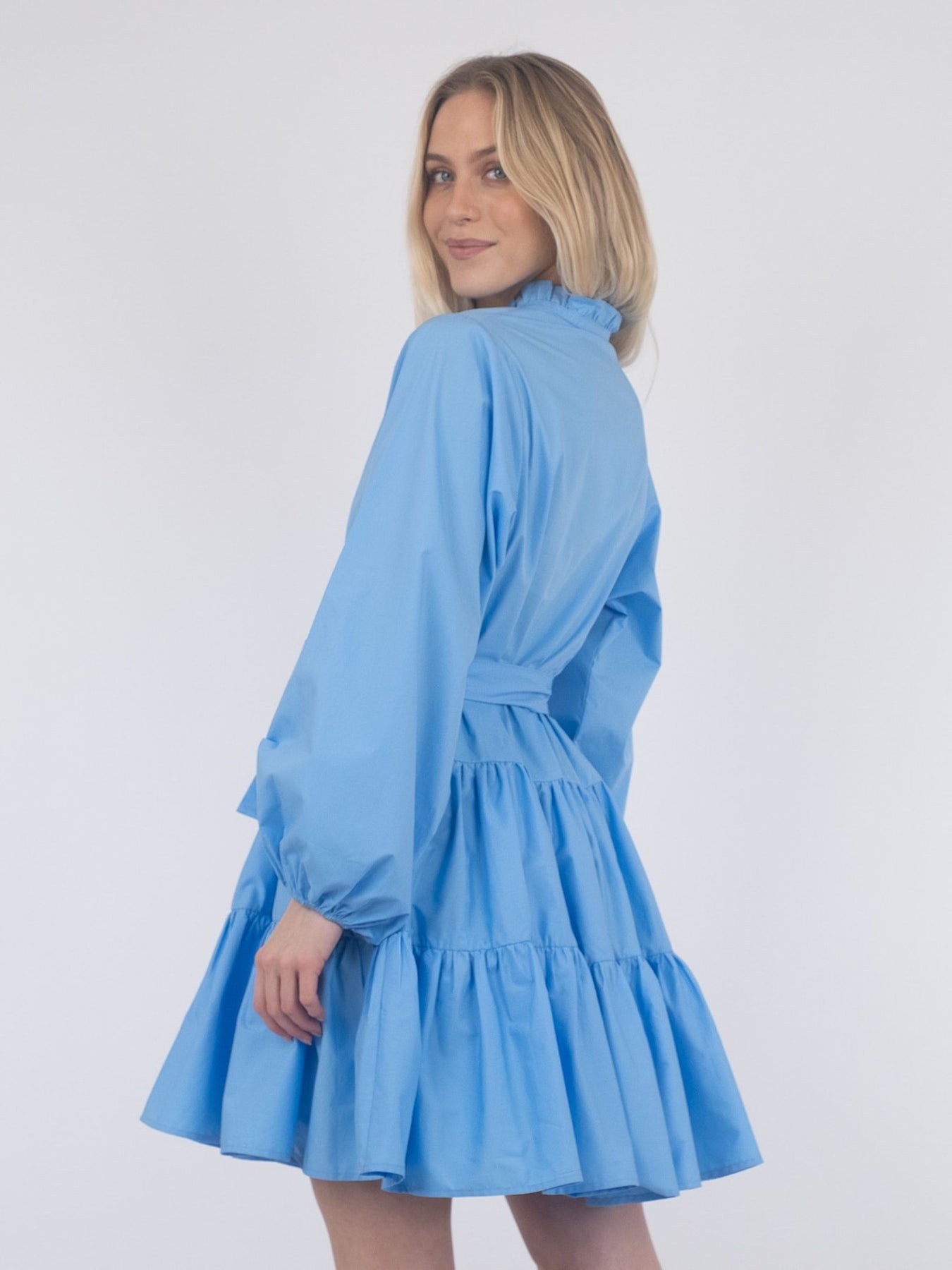 Debbie Poplin Dress - Sky Blue