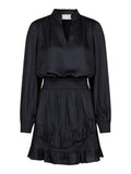 Porto Satin Dress - Black
