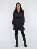 Porto Satin Dress - Black
