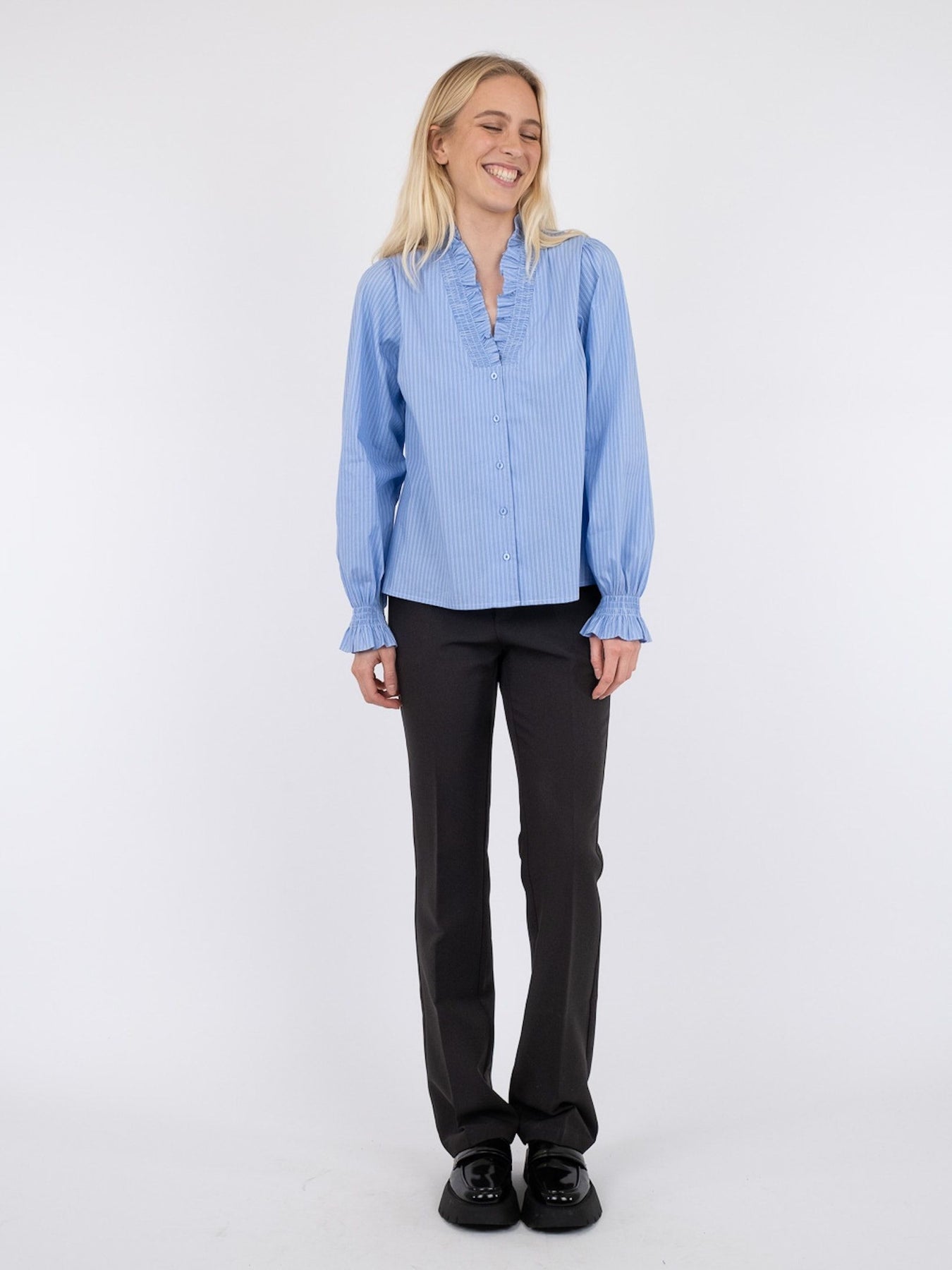 Brielle Stripe Shirt - Light Blue