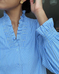 Brielle Stripe Shirt - Light Blue