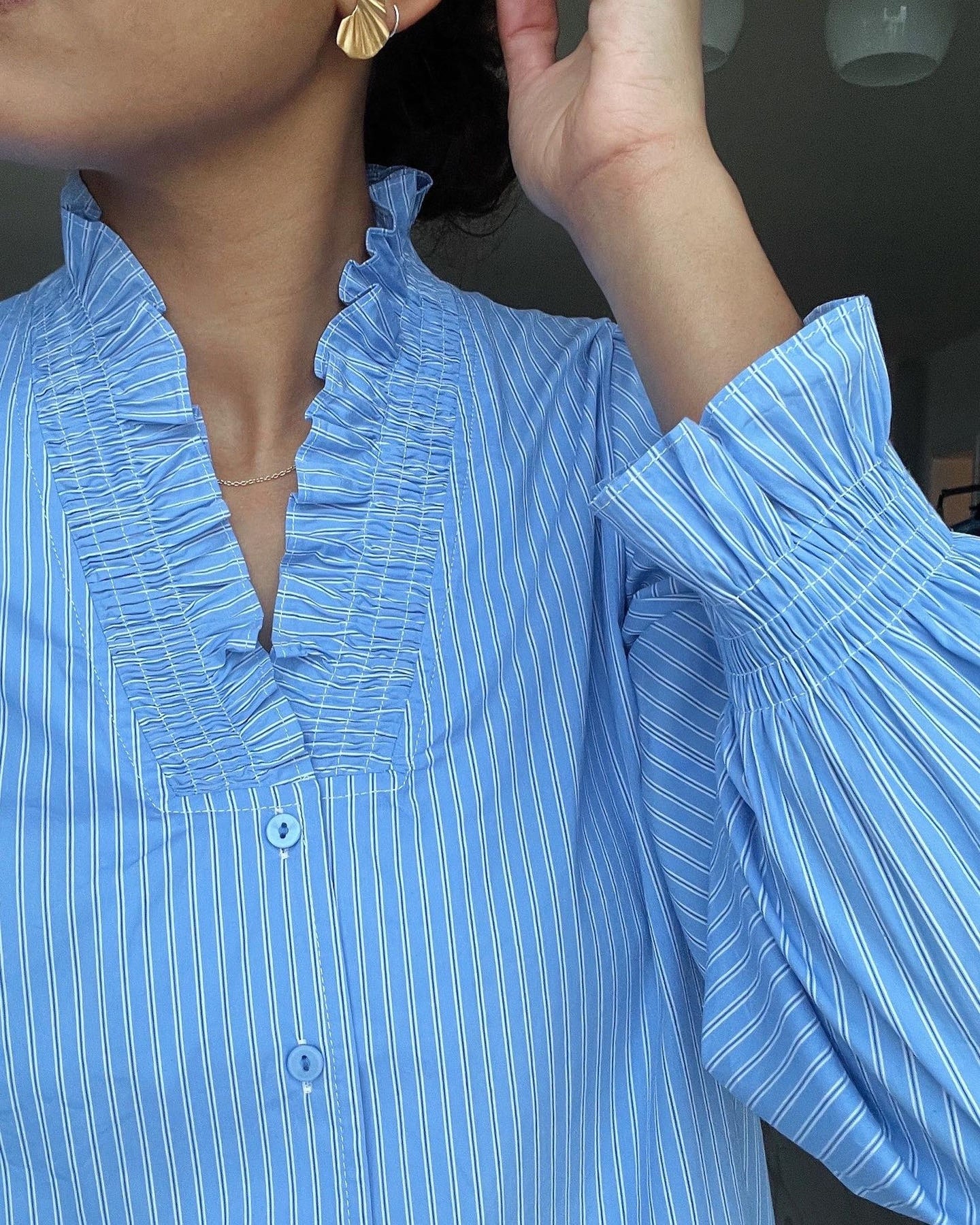 Brielle Stripe Shirt - Light Blue