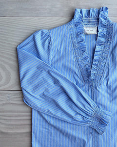 Brielle Stripe Shirt - Light Blue