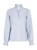 Brielle Stripe Shirt - White/Light Blue