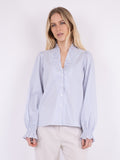 Brielle Stripe Shirt - White/Light Blue