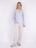 Brielle Stripe Shirt - White/Light Blue