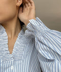 Brielle Stripe Shirt - White/Light Blue