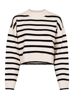 Rebekka Stripe Knit Blouse - Sand
