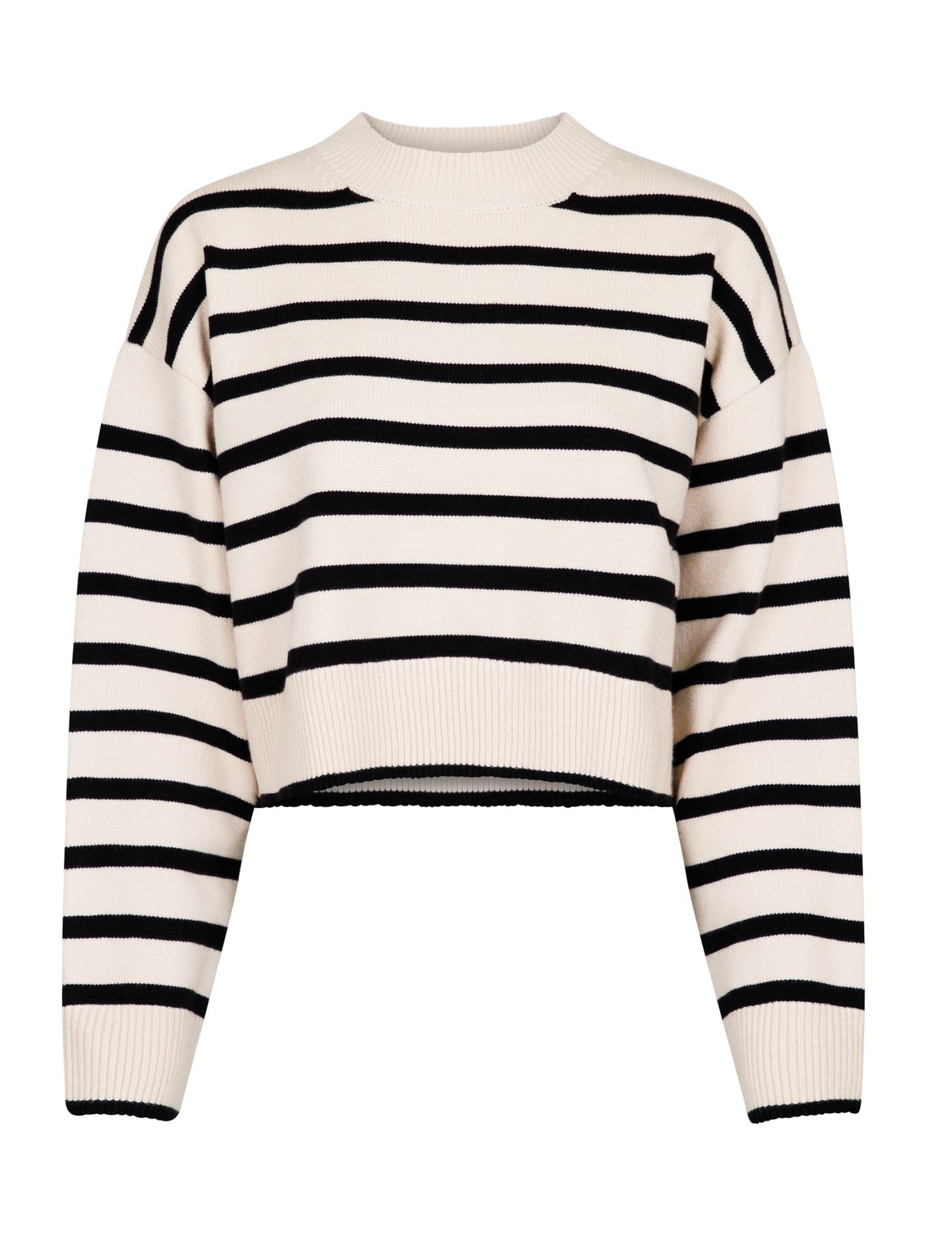 Rebekka Stripe Knit Blouse - Sand