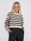Rebekka Stripe Knit Blouse - Sand