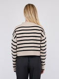 Rebekka Stripe Knit Blouse - Sand