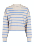 Rebekka Stripe Knit Blouse - Sand/Light Blue