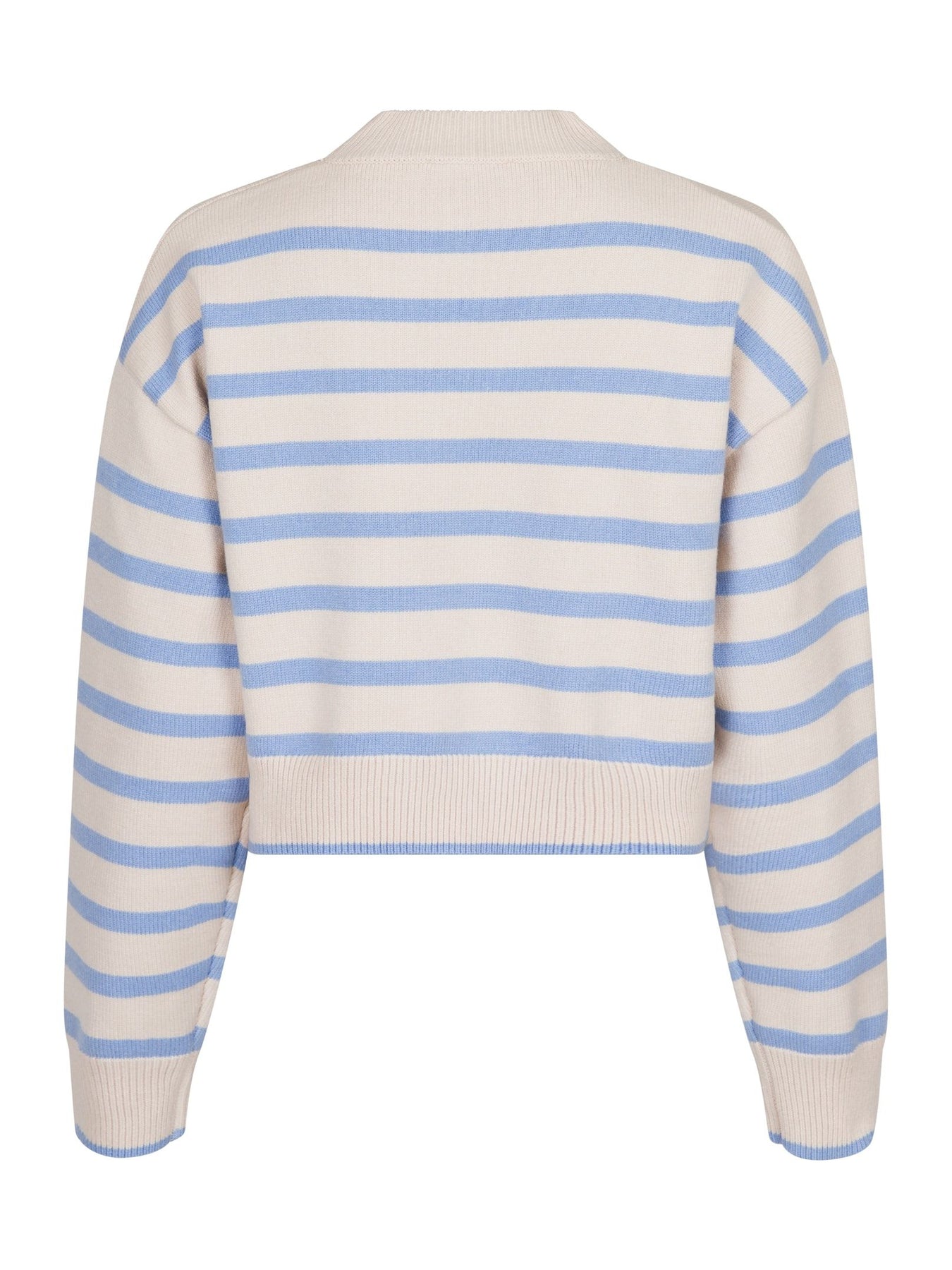 Rebekka Stripe Knit Blouse - Sand/Light Blue
