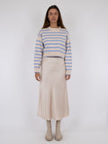 Rebekka Stripe Knit Blouse - Sand/Light Blue