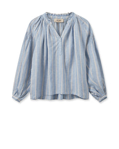 Safi Striped Linen Shirt - Cashmere Blue