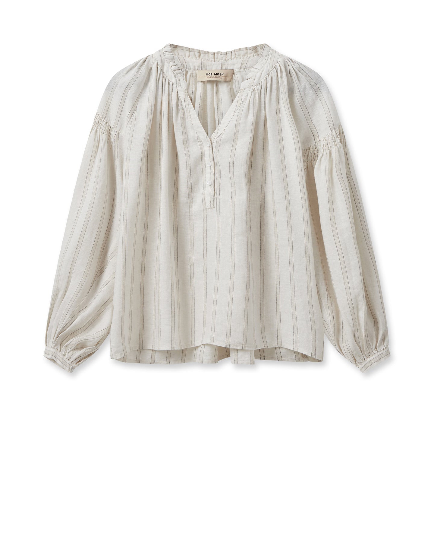 Safi Striped Linen Shirt - Ecru
