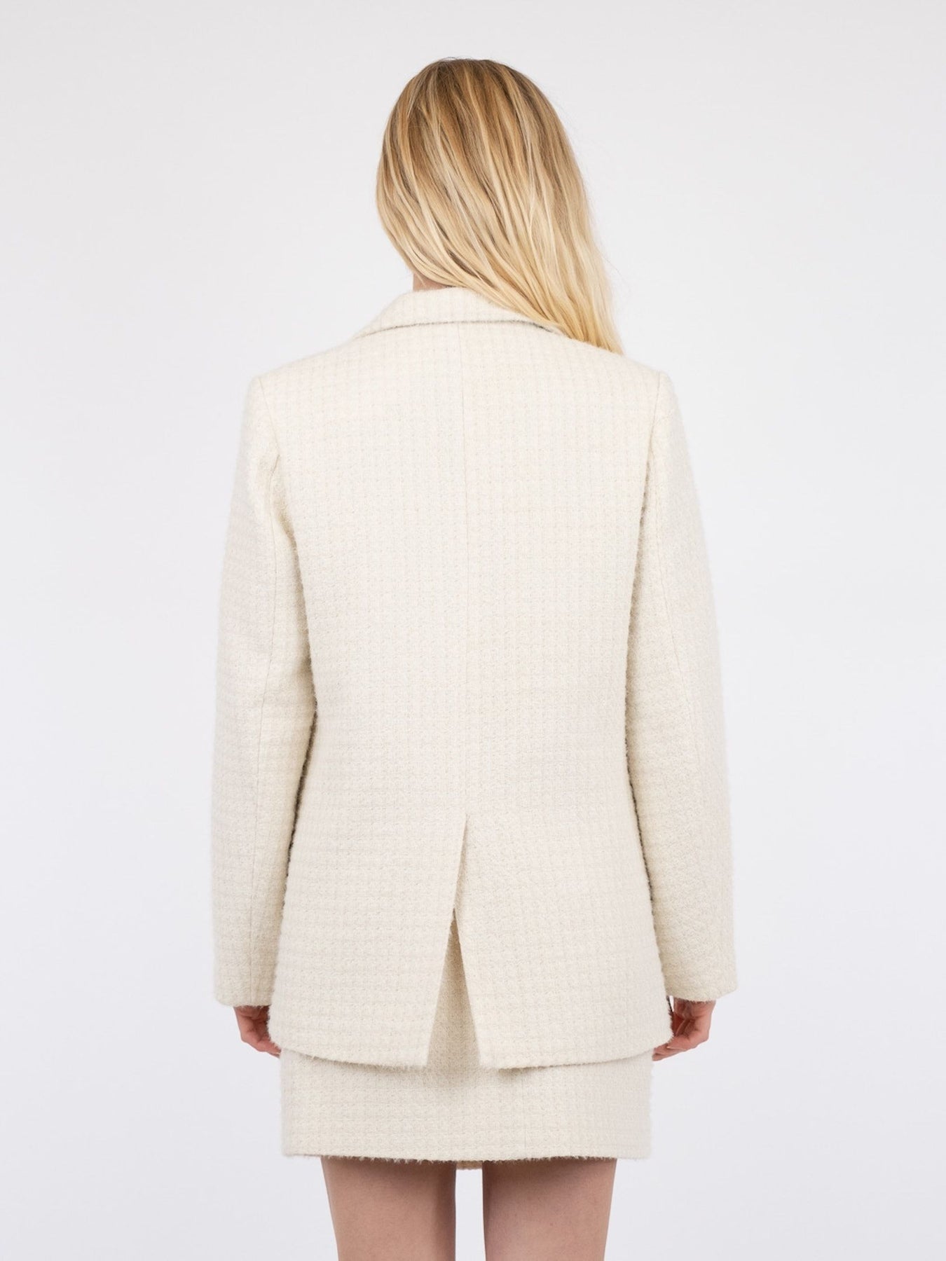 Avery Check Boucle Blazer - Off White