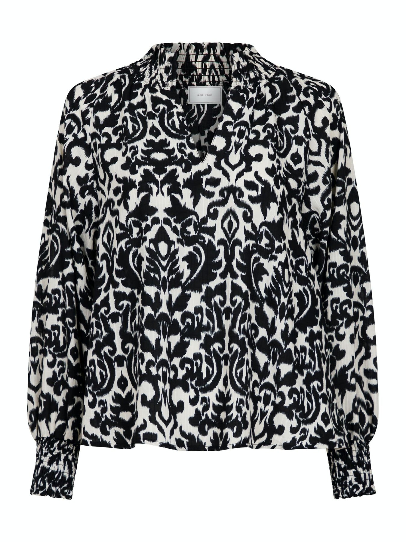 Stone Abstract Blouse - Black