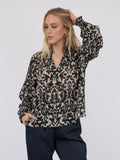 Stone Abstract Blouse - Black