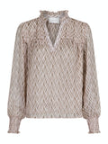Rhia Graphic Fire Blouse - Powder