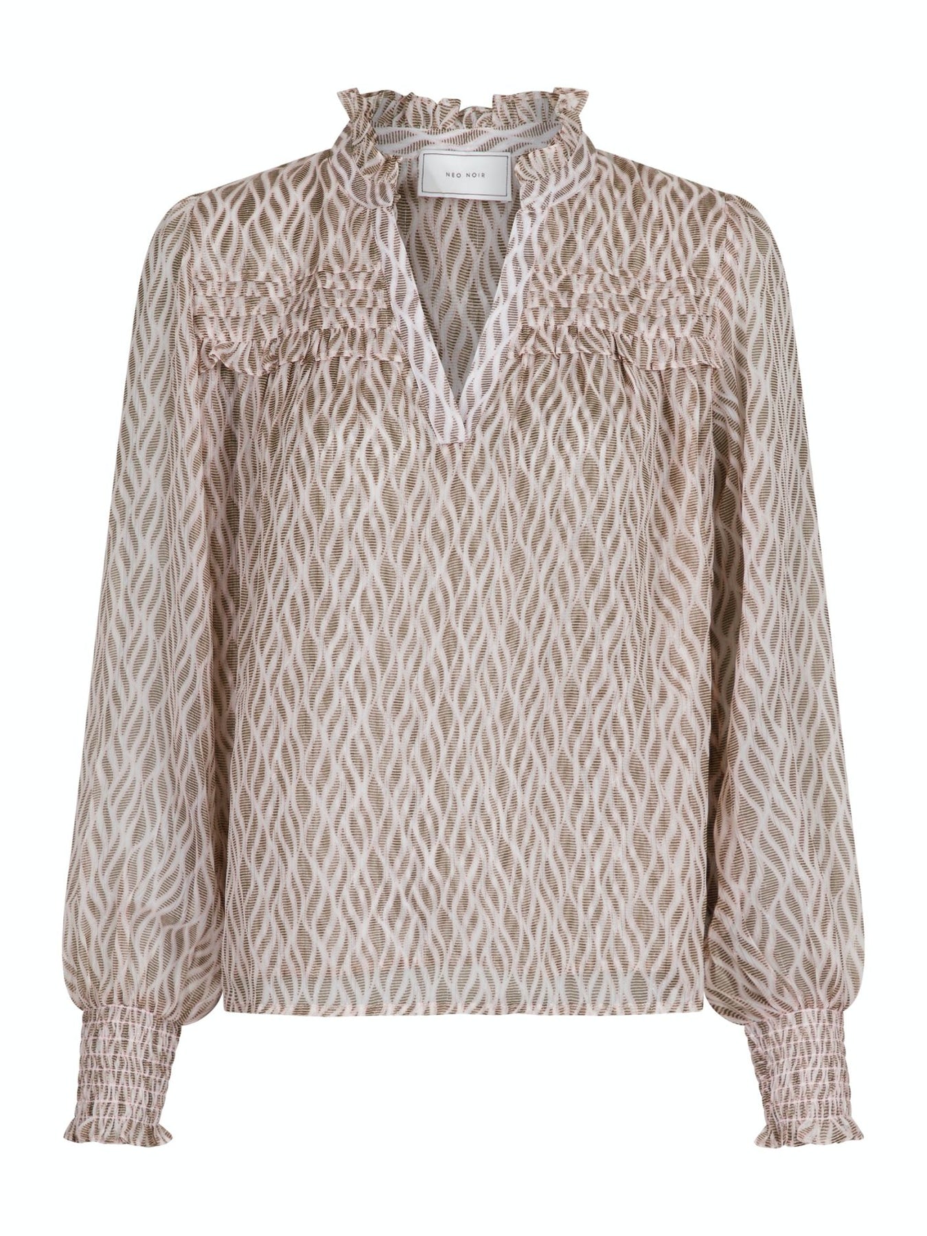 Rhia Graphic Fire Blouse - Powder