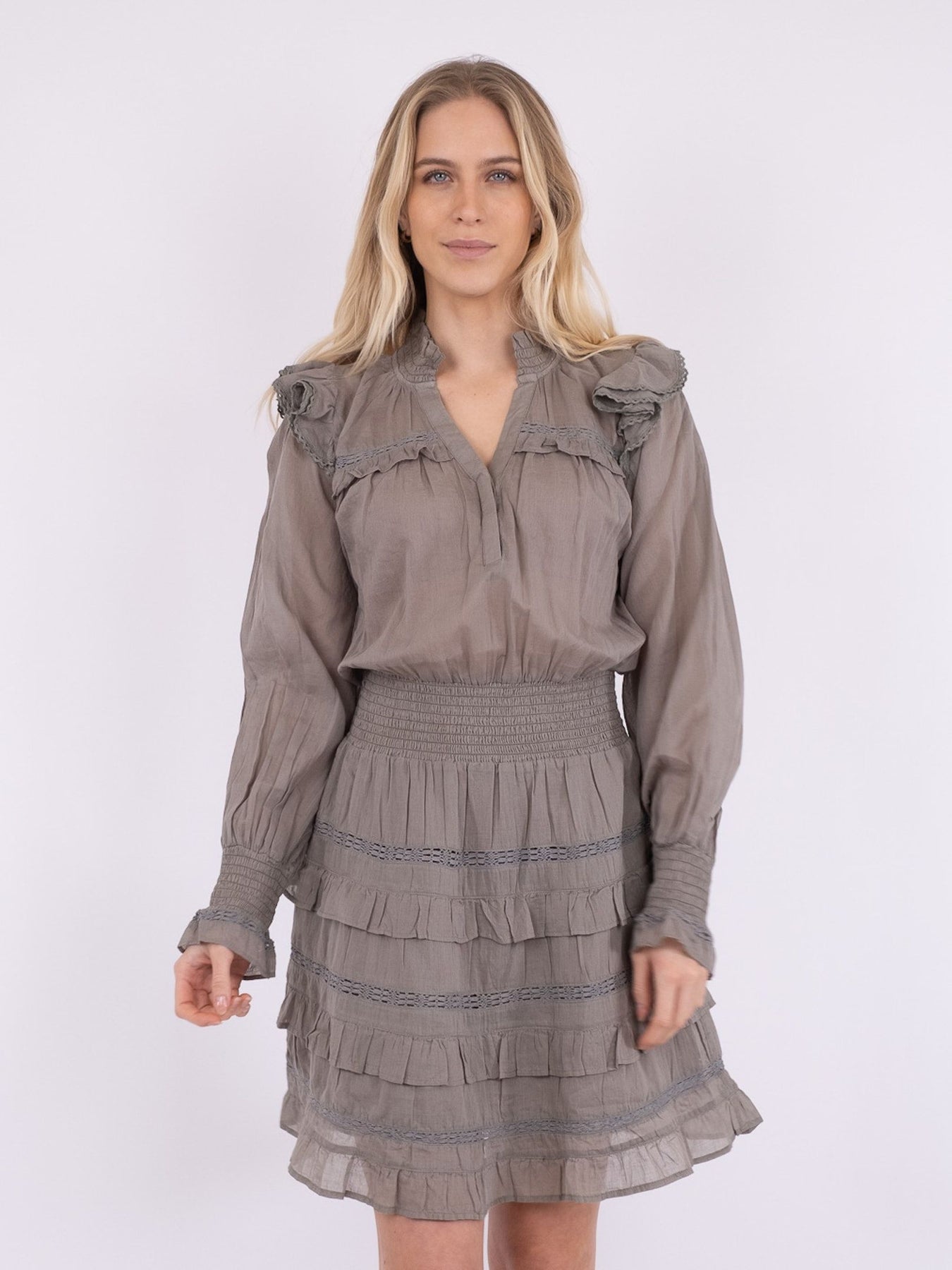 Piano S Voile Dress - Smoke Green