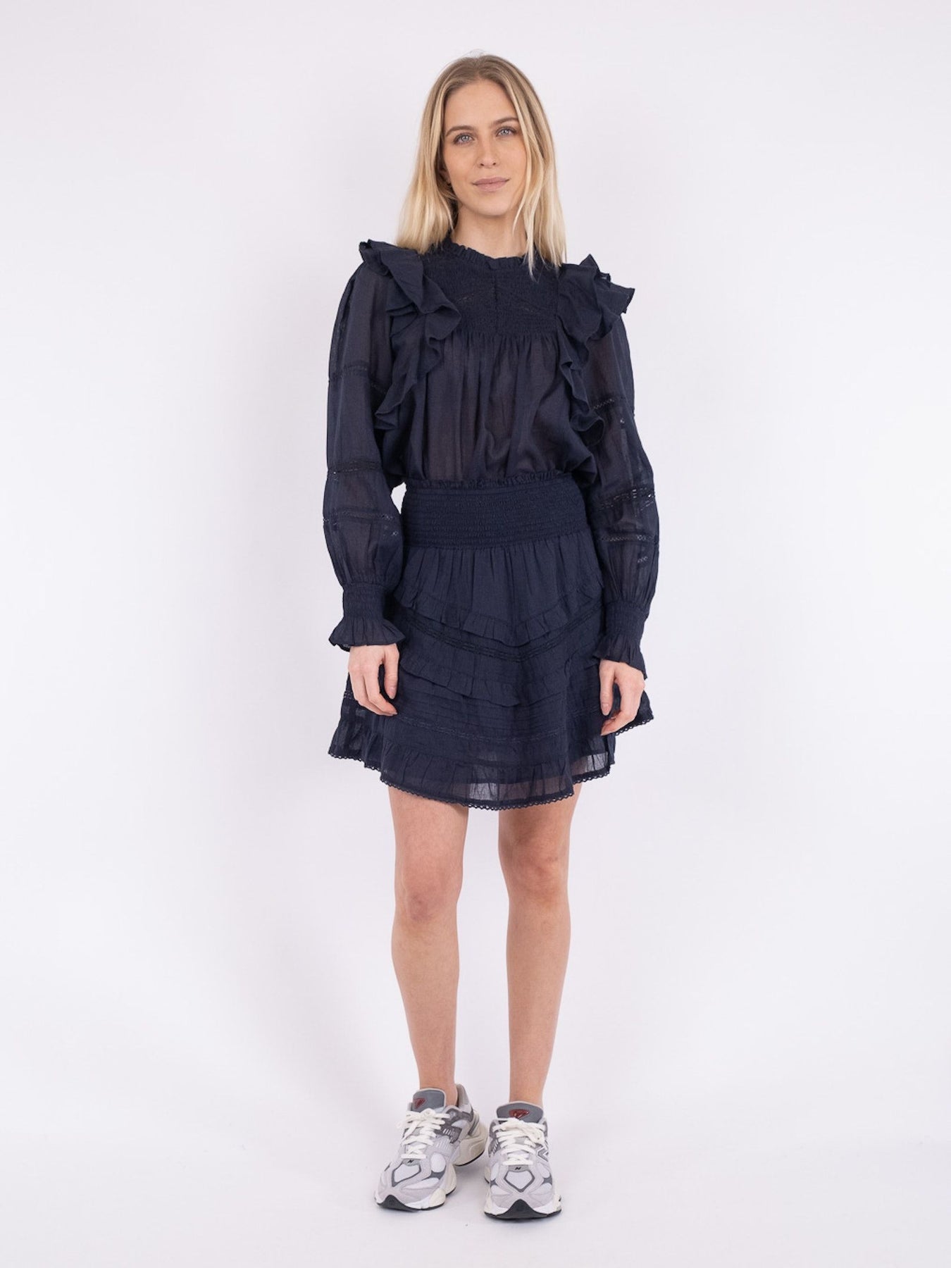 Donna S Voile Skirt - Navy