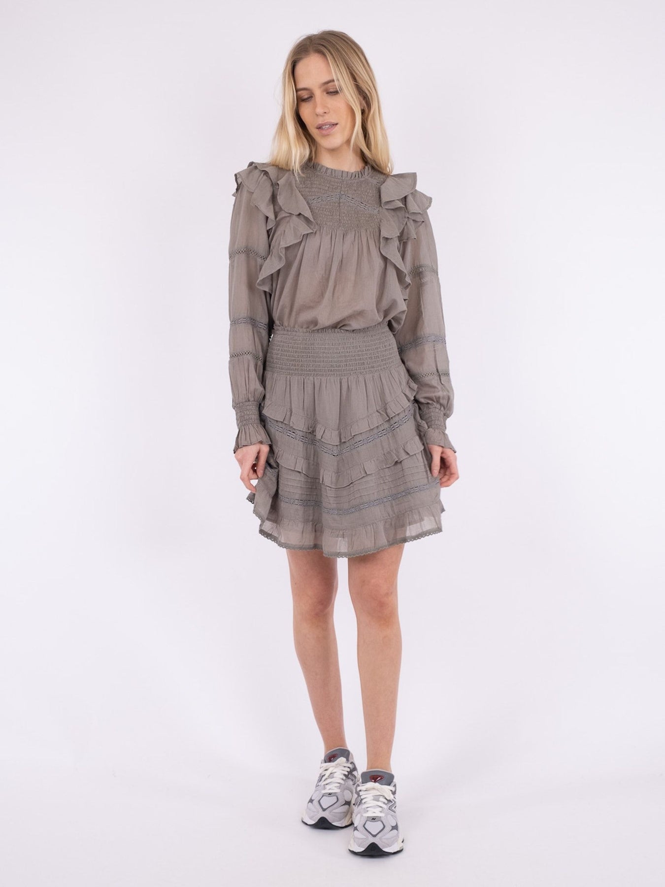 Donna S Voile Skirt - Smoke Green