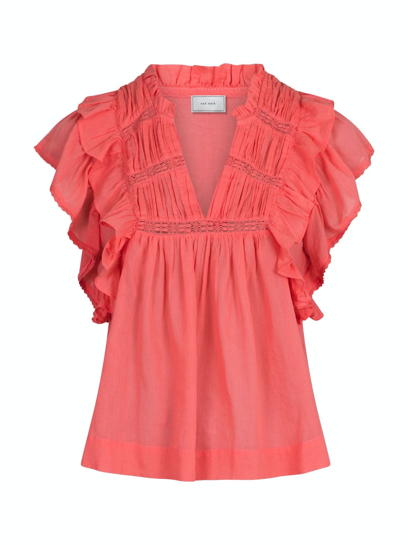 Jayla S Voile Top - Coral