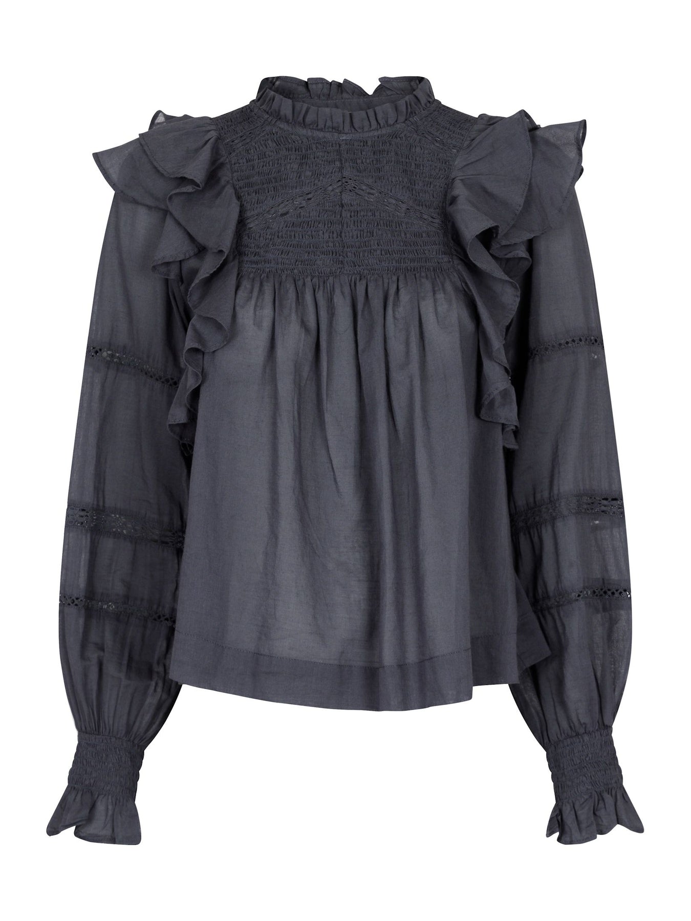 Sarna S Voile Blouse - Dark Grey
