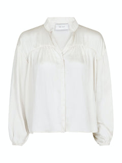 Binnet Satin Blouse - Off White