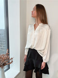 Binnet Satin Blouse - Off White