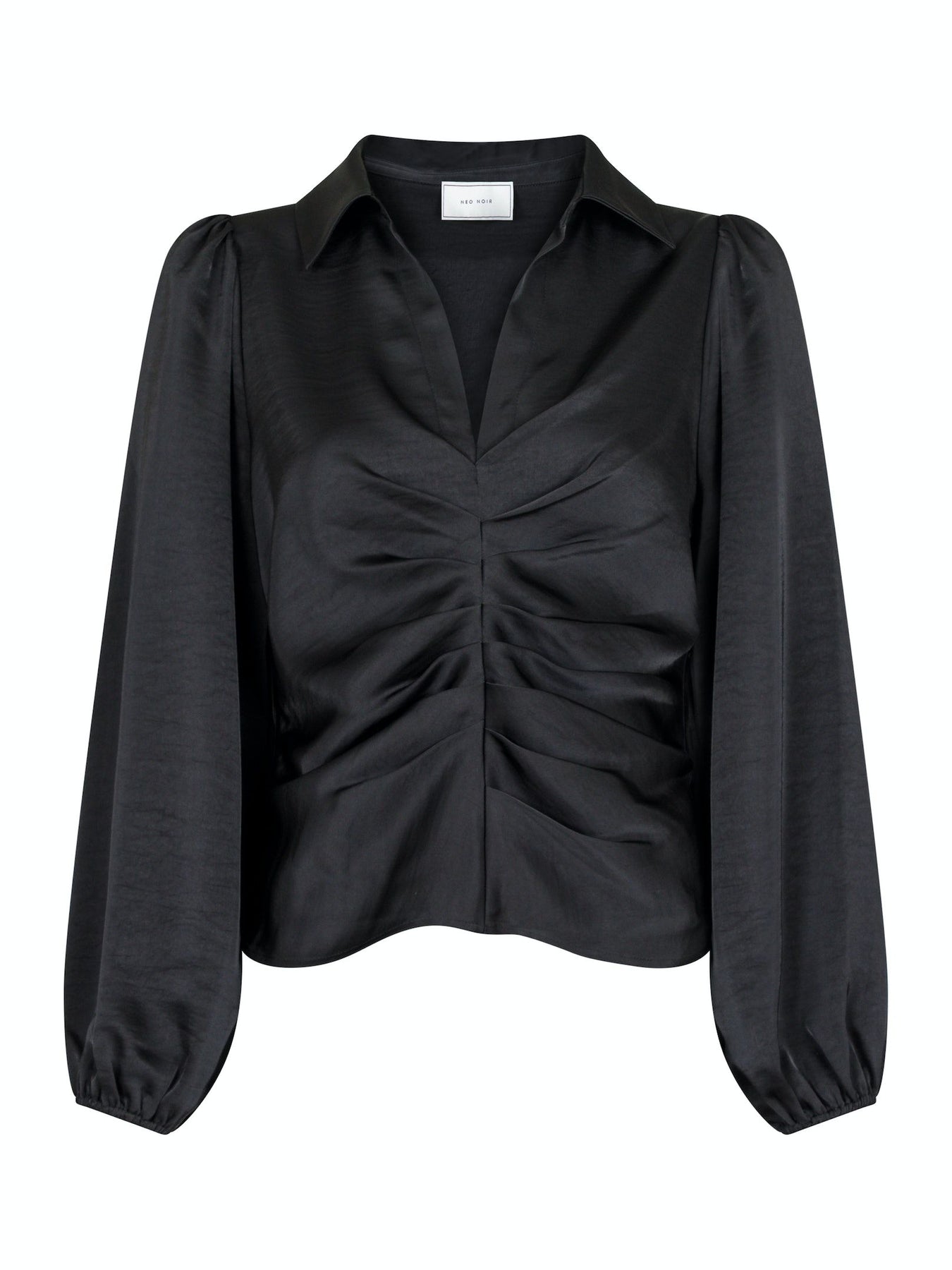 Mille Heavy Sateen Blouse - Black