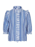 Chacha Graphic Blouse - Blue