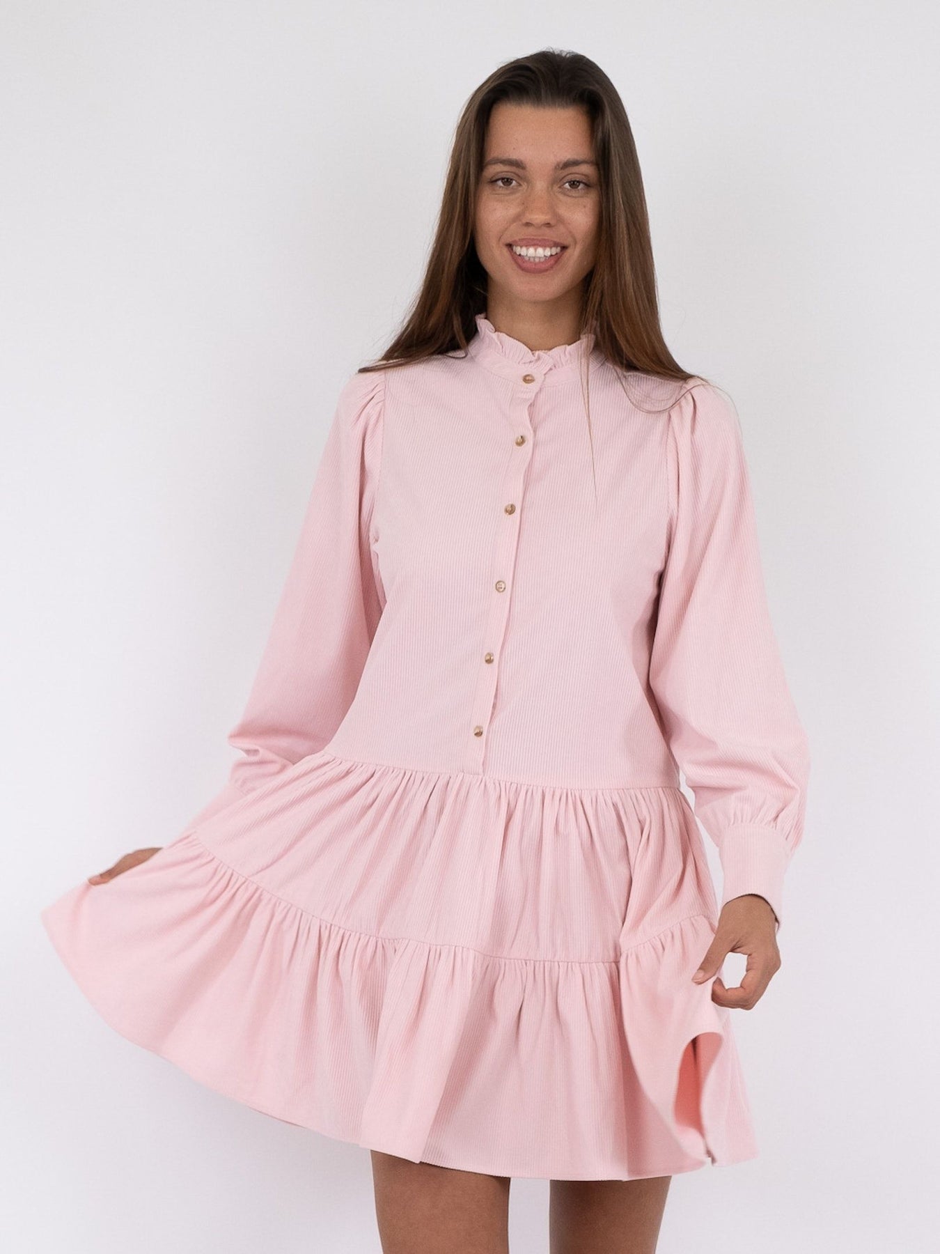 Latifa Mini Cord Dress - Powder