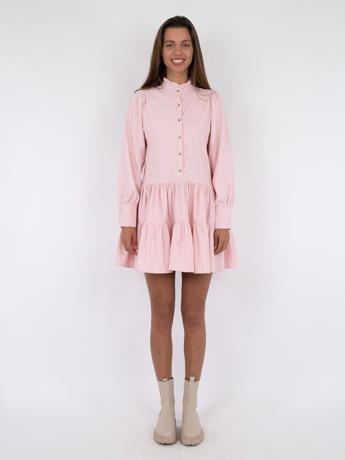 Latifa Mini Cord Dress - Powder
