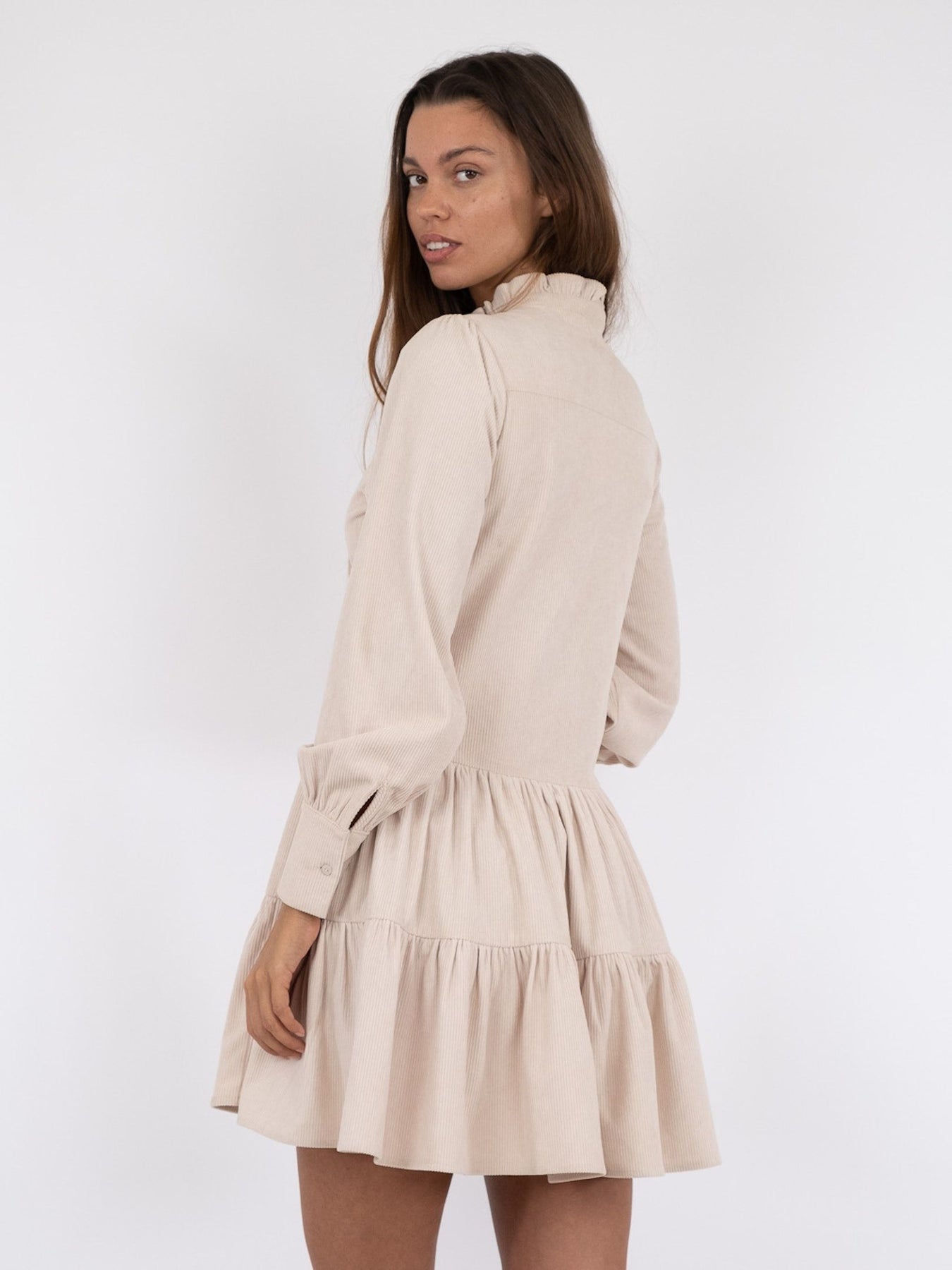 Latifa Mini Cord Dress - Taupe
