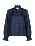 Brielle Satin Blouse - Midnight Blue