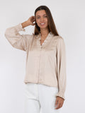 Brielle Satin Blouse - Champagne