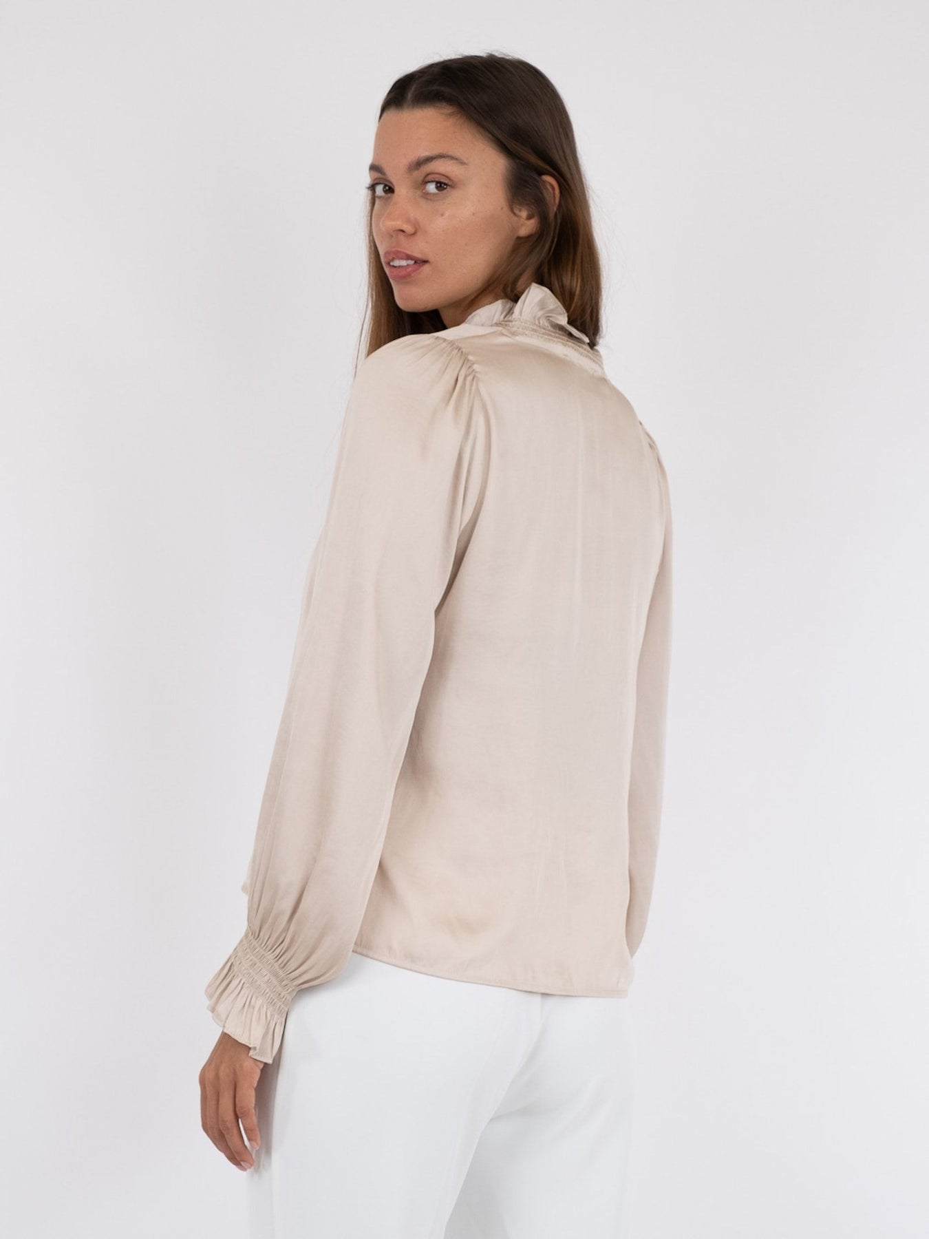 Brielle Satin Blouse - Champagne
