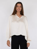 Lucie Satin Blouse - Off White