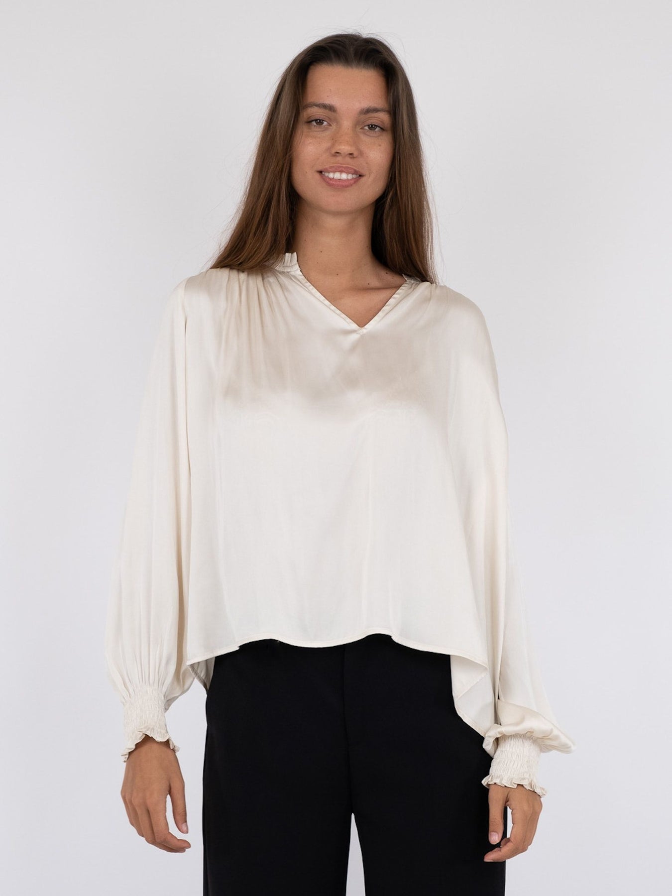 Lucie Satin Blouse - Off White