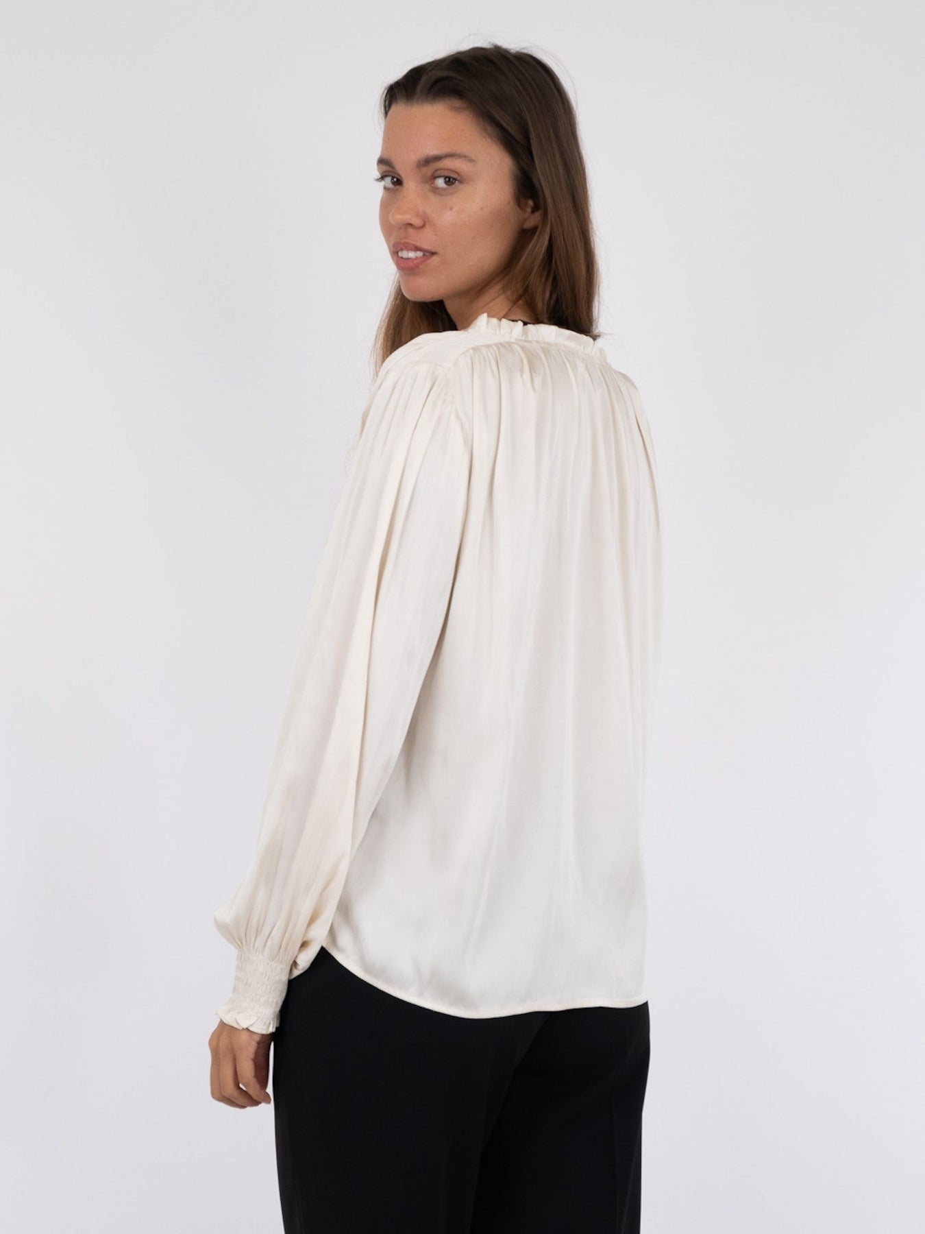Lucie Satin Blouse - Off White