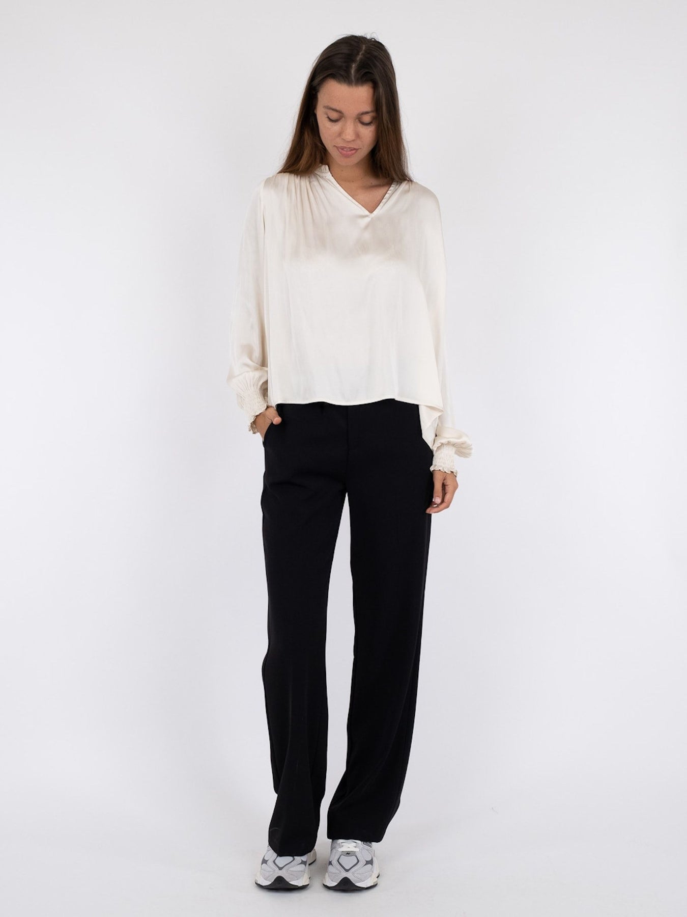 Lucie Satin Blouse - Off White