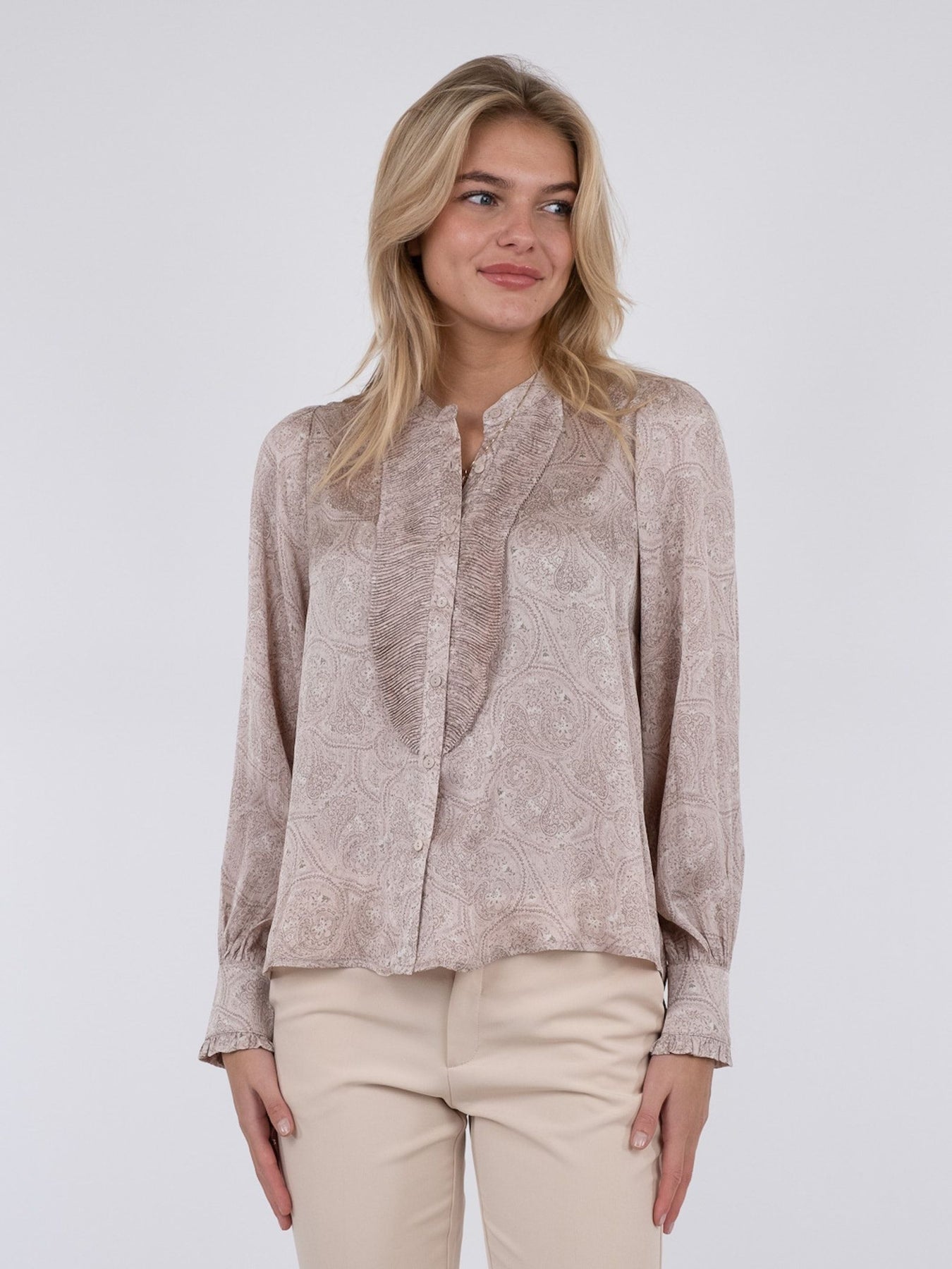 Zola Flowy Paisley Blouse - Dusty Rose