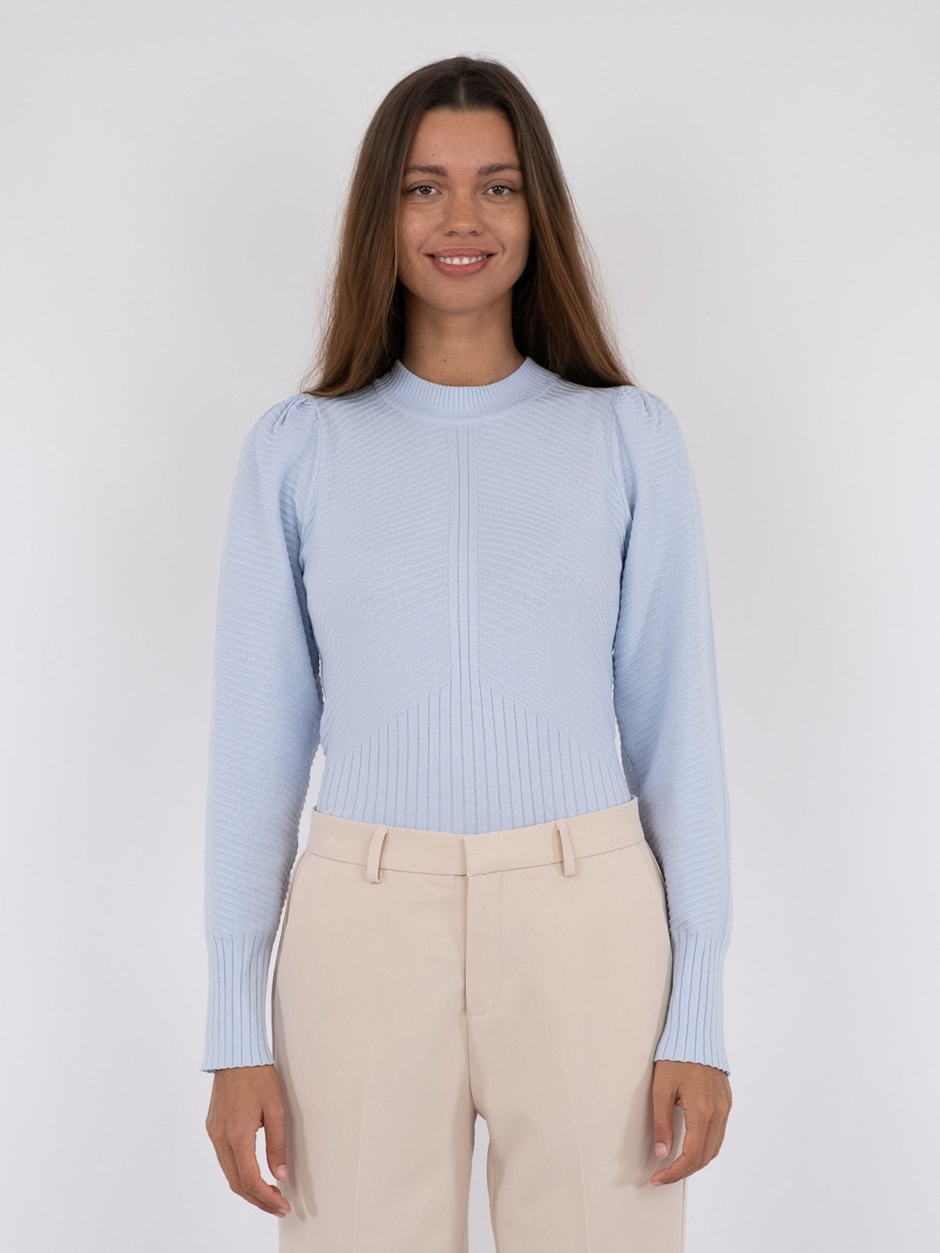 Aspen Knit Blouse - Light Blue